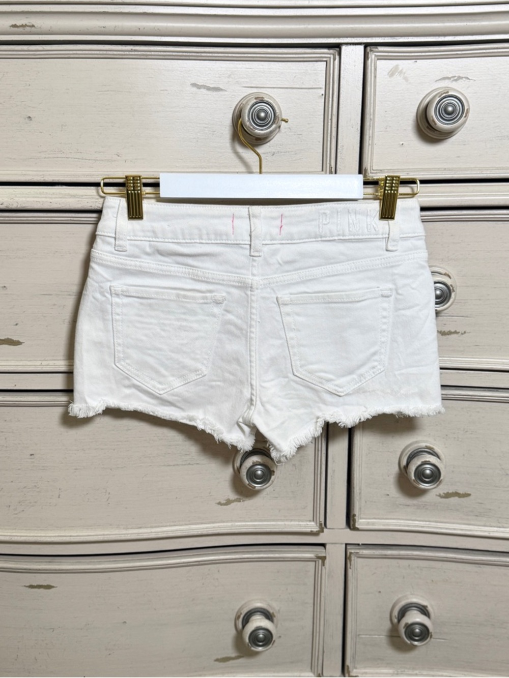 Pink VS Frayed Denim Cutoff Shorts - Picture 3 of 5